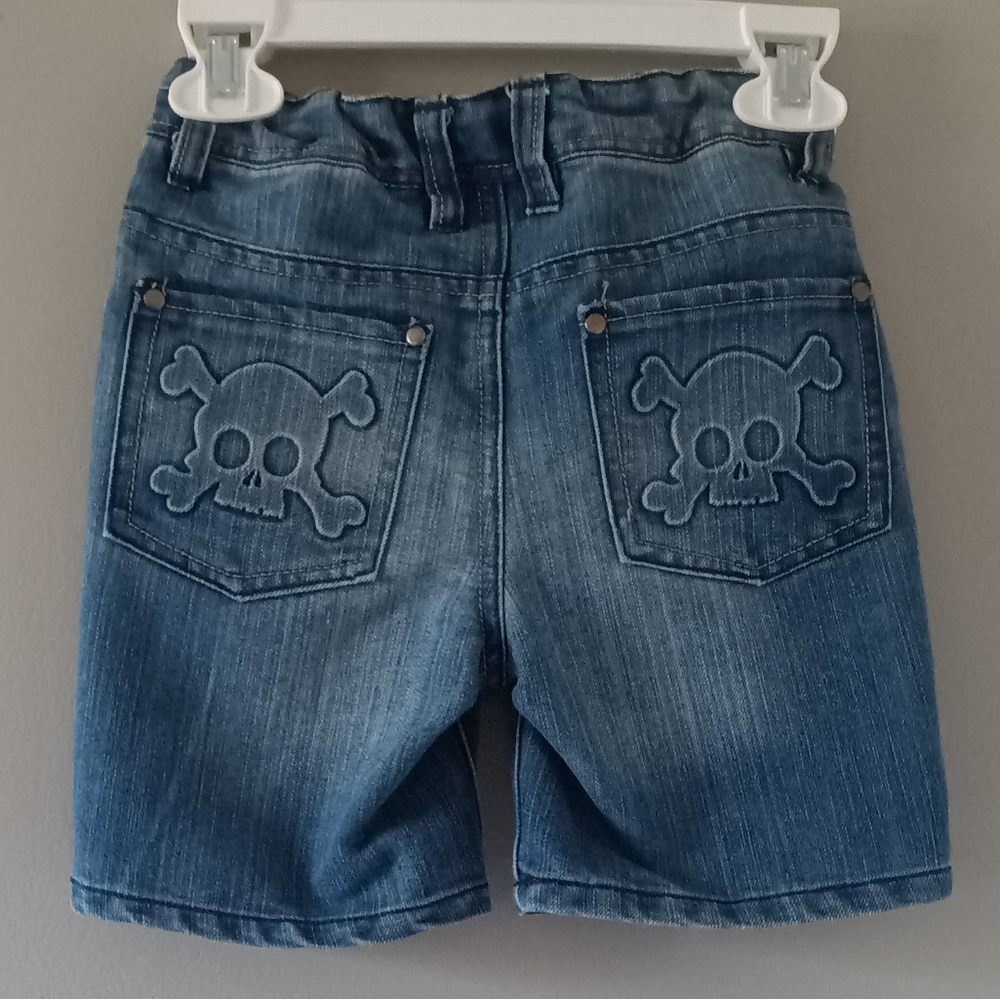 Boys Skeleton Denim Shorts